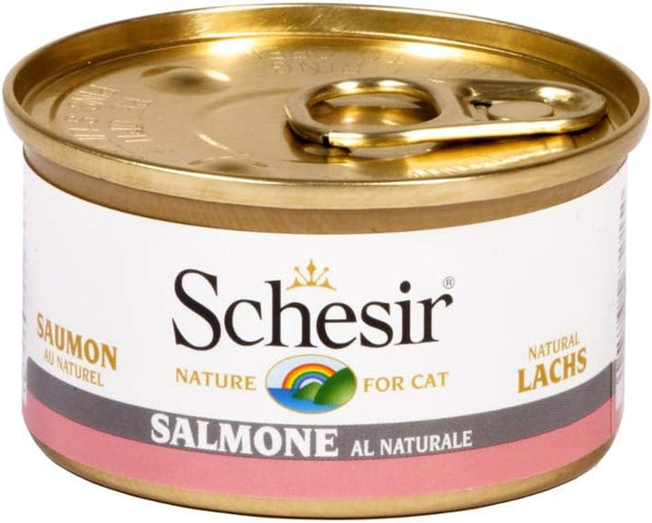 Cat Natural Salmon, hrană pentru pisici umedă în suc propriu, 24 cutii X 85 G