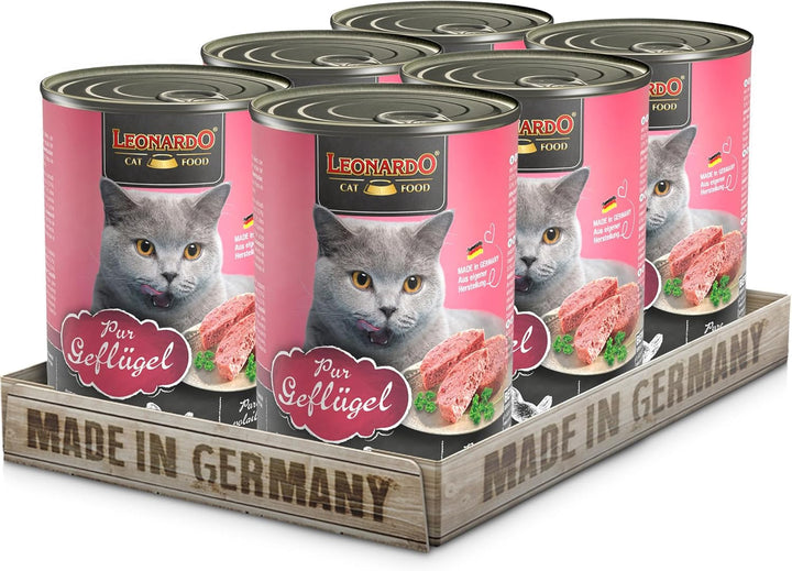 LEONARDO hrană umedă pentru pisici, pur de pasăre, cutie 6X 800G, hrană pentru pisici fără cereale, hrană completă, Made in Germany