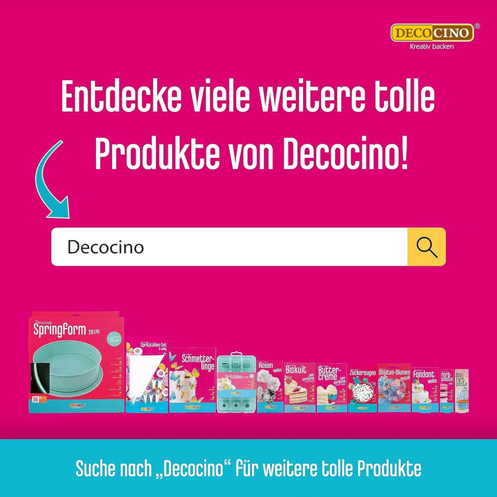 DECOCINO Rollfondant Decke Weiß – 300G – Gebrauchsfertige Fondant-Decke, Zum Eindecken & Verzieren Von Torten Und Kuchen – Glutenfrei & Vegan Glazuri si Decor Naty Shop