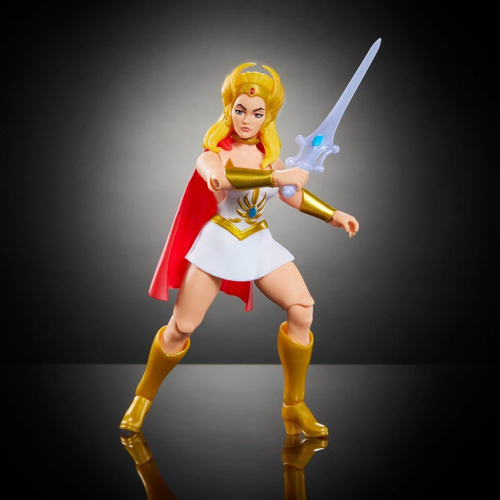 Masters of the Universe Origins figurină de acțiune She-Ra din colecția de desene animate, aproximativ 14 cm înălțime, eroină din televiziunea anilor 1980, prințesa puterii, design detaliat și accesorii, JBM76 Action figures Naty Shop