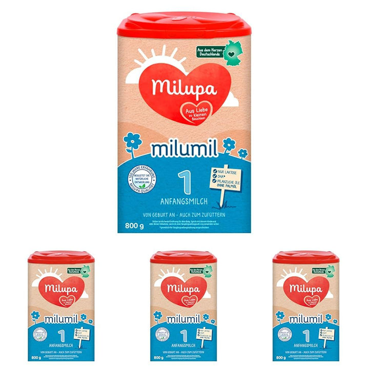 Milupa Milumil Pre, Lapte praf pentru bebeluși - Cu nutrienți importanți și fără ulei de palmier - 800 g Naty Shop 4 x 800 grame Milumil 1