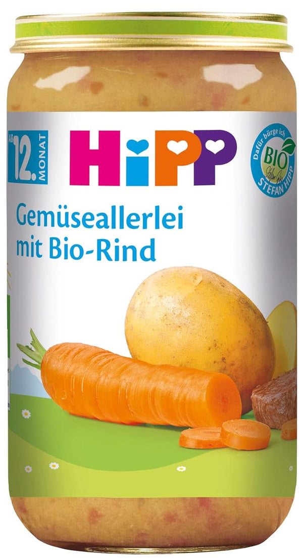 Hipp Vegetable all-you-can-eat cu carne de vită ecologică, pachet de 6 (6 X 250 grame) Mama si Copilul Naty Shop