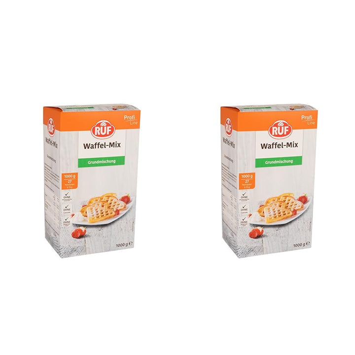 RUF Rührkuchen Backmischung, Nur Wasser & Öl Zugeben, Rezeptur Für Blechkuchen, Kastenkuchen, Muffins, Gugelhupf Und Tortenböden, 1X1000G Amestec pentru copt si gatit Naty Shop Waffelteig 1 Kg (2Er Pack)