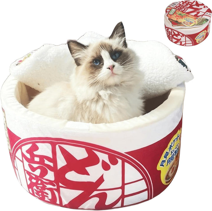 ZHUIYIWIN Peșteră pentru pisici, Paturi pentru pisici, Căsuță pentru pisici, Peșteră pentru îmbrățișări, Loc de dormit confortabil pentru pisici, Pisici, Căței, Căsuță de pluș pentru pisici de interior, Pisici (Albastru Portocaliu, M)