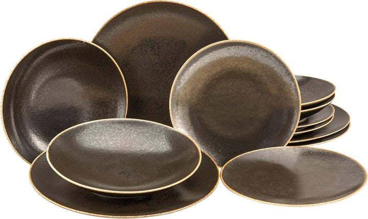 Creatable, 22408, Serie RUSTY, 20-Teiliges Geschirrset, Kombiservice Aus Porzellan, Spülmaschinen- Und Mikrowellengeeignet, Qualitätsproduktion Seturi vesela masa Naty Shop Tafelservice 12 Teilig