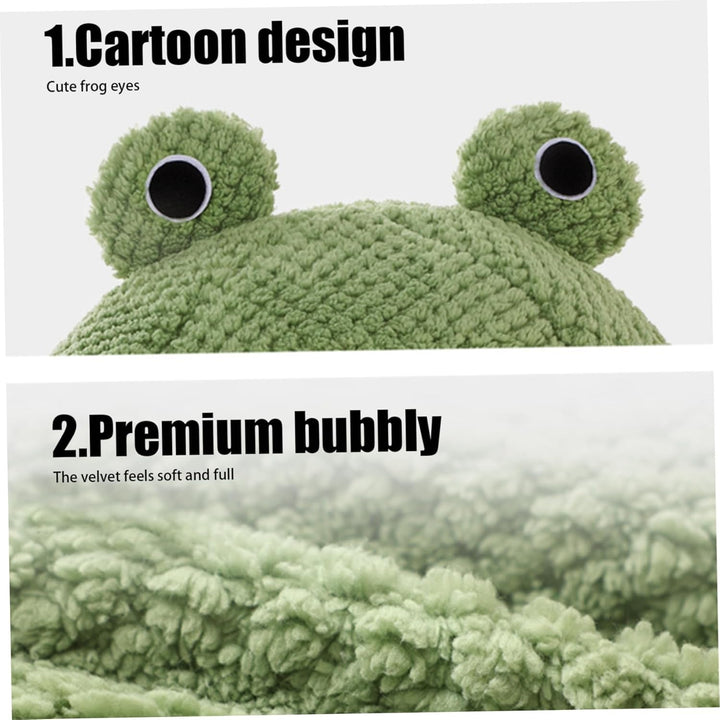 Pat pentru pisici cu broască, lung, de pluș, termic, de iarnă și toamnă, drăguț