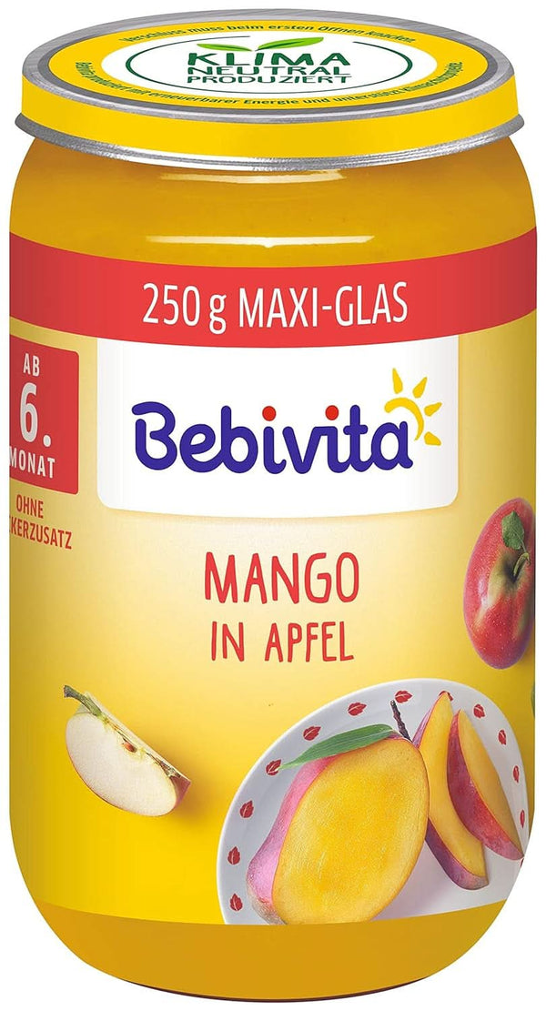 Mango în piure de măr, pachet de 6 (6 x 250 g), mediu Mama si Copilul Naty Shop