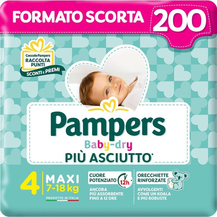 Pampers Baby Dry Junior, 176 scutece, mărimea 5 (11-25 kg) Mama si Copilul Naty Shop Mărime 4 (200 buc)