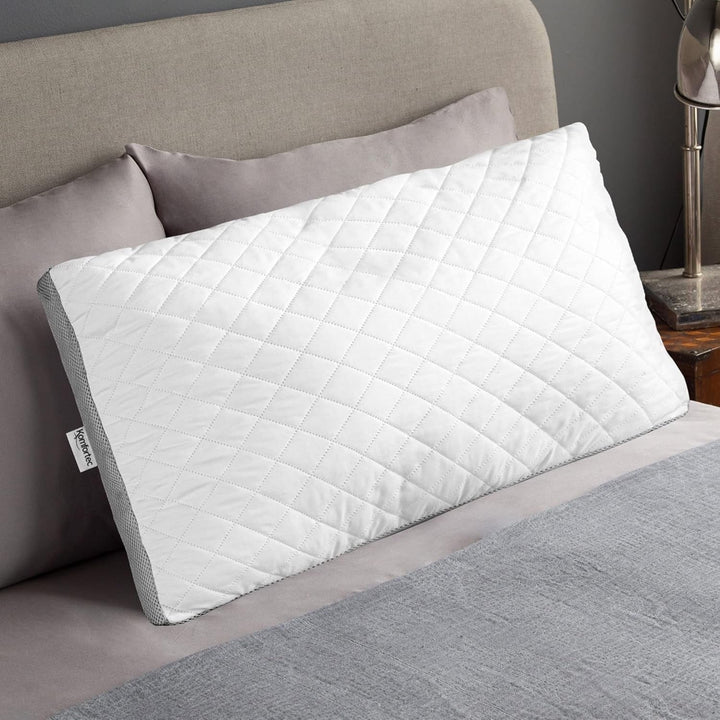 Pernă 40X80 cm din microfibră, pernă lavabilă, pernă respirabilă pentru dormit lateral, pernă de pat pentru alergici și toate pozițiile de dormit, gri Perne standard Naty Shop Gri 40 X 80 Cm