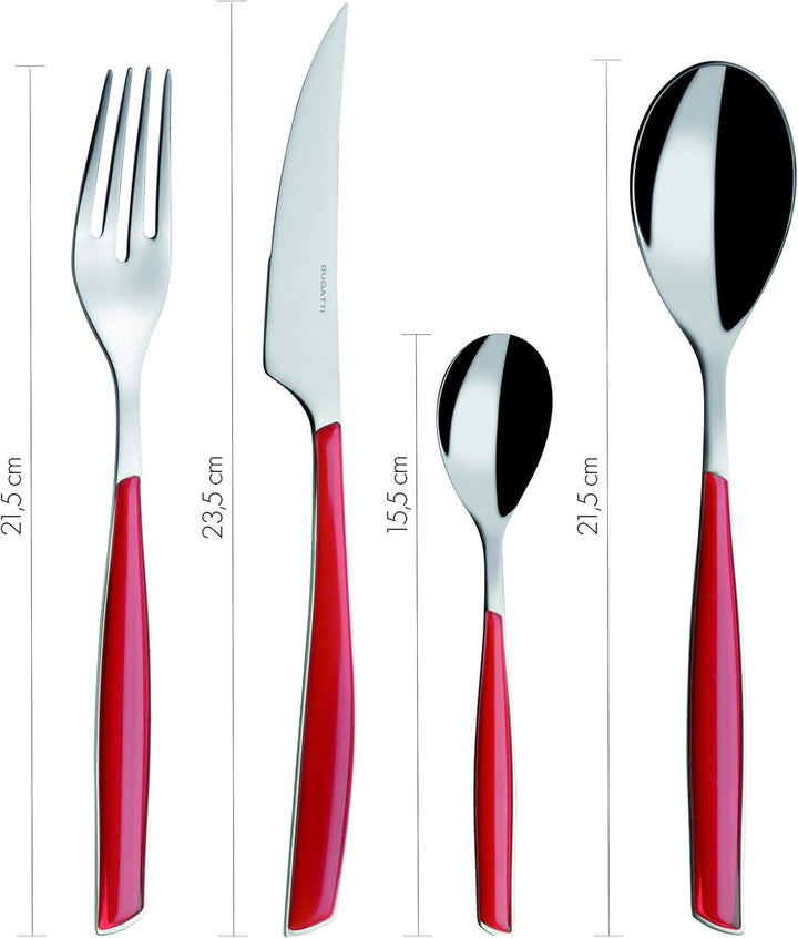 BUGATTI, Glamour, set de tacâmuri pentru 6 persoane, 24 piese din oțel inoxidabil 18/10 Naty Shop