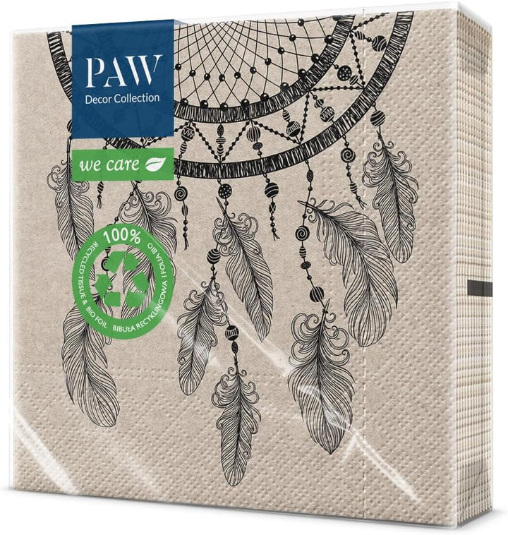 Paw Decor Collection X PAW Decor Collection CM Paper Wipes med 3 lag. 20 stykker. Trykt med vandbaserede farver. Borddekorationer. Nature, Hirsc, PAW_022022, hjorte, 33 x 33 cm (pakke med 3)