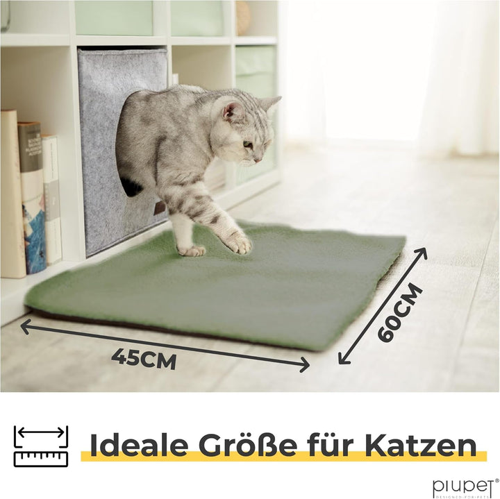 Pătură autoîncălzitoare pentru pisici Piupet® I 60 x 45 cm I Pătură electrică de încălzire I Pătură încălzitoare pentru pisici I Pătură electrică de încălzire pentru pisici I Pături pentru pisici I Pat pentru pisici I (Pentru pisici, verde)