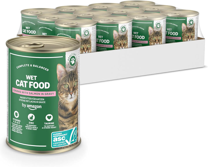 By Amazon Hrană pentru pisici, umedă, conservă, bucăți cu carne de pasăre în sos, 12 X 415 G