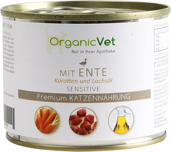 Hrană umedă pentru pisici Sensitive Sensitive Rață cu morcovi, pachet de 6 (6 X 200 G)