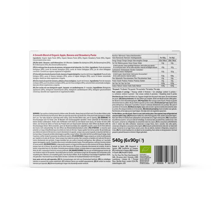 Mama Bear, piure organic diferite fructe, set 6 x 90 grame Mama si Copilul Naty Shop