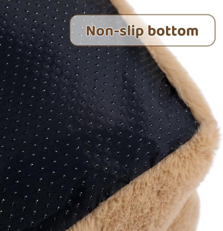 Pat pentru pisici, pat pentru câini mici, canapea pufoasă de pluș pentru pisici și căței, canapea extensibilă moale pentru animale de companie, pat respirabil pentru animale de companie, maro deschis