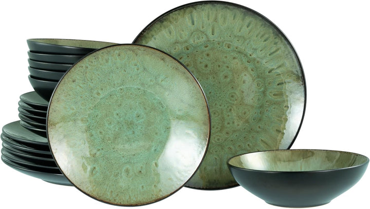 Creatable, 23630, Seria CAPRI - Smalt reactiv, Set de veselă 16 piese Seturi vesela masa Naty Shop Verde Set de farfurii 18 buc.