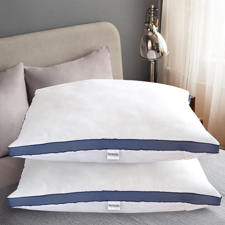 Pernă 40X80 cm din microfibră, pernă lavabilă, pernă respirabilă pentru dormit lateral, pernă de pat pentru alergici și toate pozițiile de dormit, gri Perne standard Naty Shop Albastru Set de 2 80 X 80 Cm