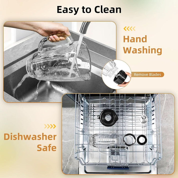 Uten Standmixer 2L, 1800 W Mixer Hochleistungsmixer, Pulse Und 5 Geschwindigkeiten, Edelstahlgehäuse, 6 Klingen, Macht Milchshake-Smoothies, Mahlbare Kaffeebohnen Mama si Copilul Naty Shop