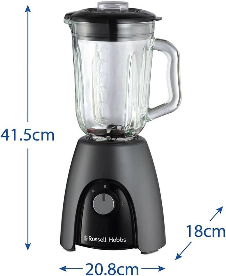Russell Hobbs Standmixer [Smoothie Maker] Mixer (Blender, 1,5L Glasbehälter, 2 Stufen Und Pulse-Funktion, Bpa-Frei, Edelstahlmesser, 850 Watt Hochstleistung) Matte Charcoal 27121-56 Mama si Copilul Naty Shop