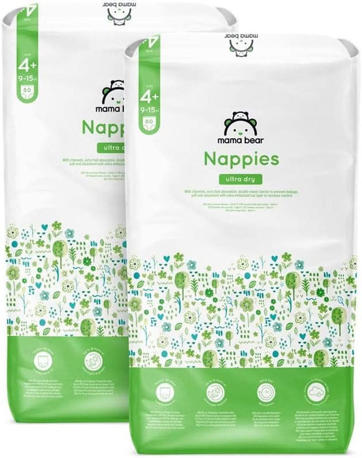 Scutece Mama Bear Ultra Dry, diverse marimi si cantitati Mama si Copilul Naty Shop 4+ (9-15 Kg) Pachet lunar