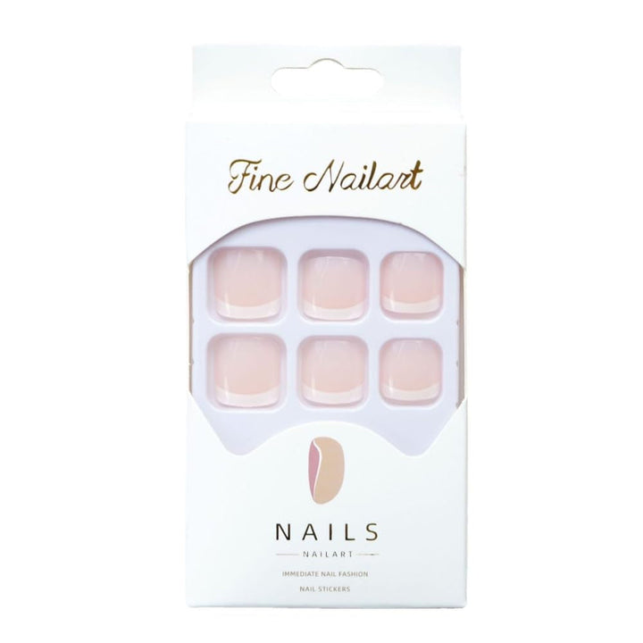 24 bucăți unghii artificiale, roz franțuzesc, alb, unghii artificiale, vârf scurt, pătrate cu lipici, accesorii pentru femei sau fete, idee de cadou pentru Crăciun, nuntă, Ziua Mamei