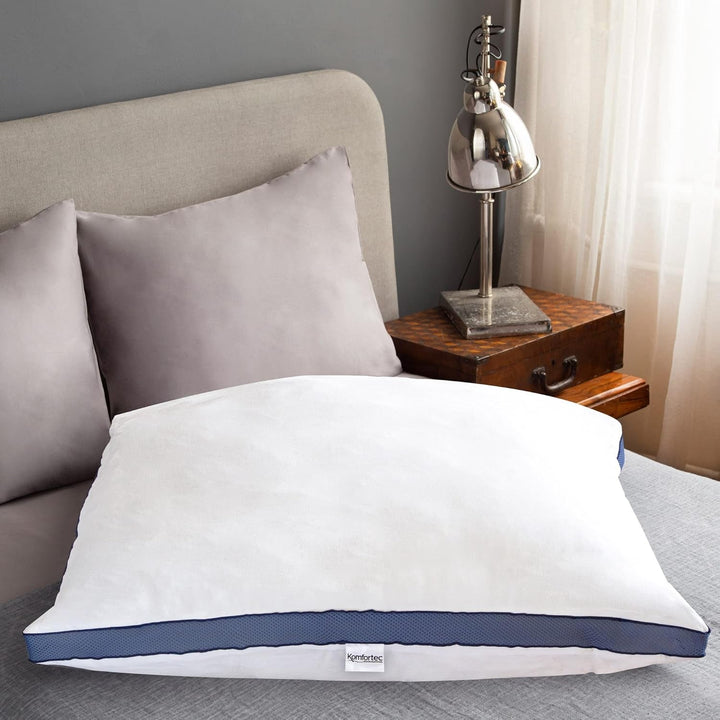 Pernă 40X80 cm din microfibră, pernă lavabilă, pernă respirabilă pentru dormit lateral, pernă de pat pentru alergici și toate pozițiile de dormit, gri Perne standard Naty Shop Albastru 80 X 80 Cm