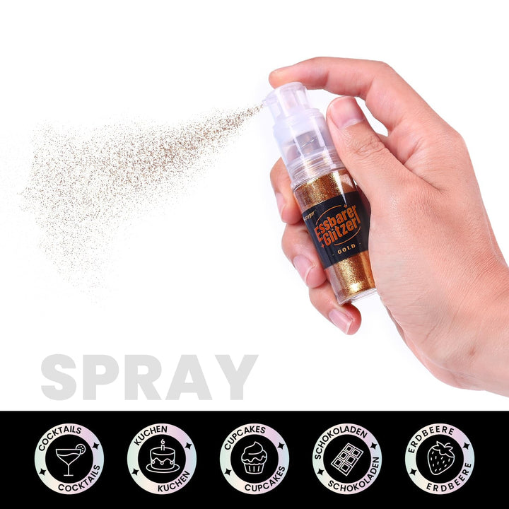 Sclipici comestibil - 10G, Sclipici auriu-roz pentru băuturi, pudră cu sclipici comestibilă, pudră de colorant alimentar, pudră aurie, pudră cu sclipici metalic, spray cu sclipici pentru cocktailuri, ciocolată, prăjituri, fondant