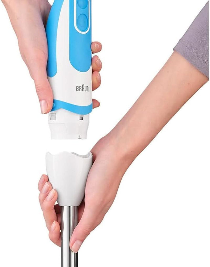 Braun Stabmixer MQ 5260WHBL Stabmixer – Multiquick 5 Vario Pürierstab Mit Edelstahl Mixfuß Und Spiralschneider, 1000 Watt, Inkl. Umfangreiches Zubehör-Set, Weiß/Blau Mama si Copilul Naty Shop