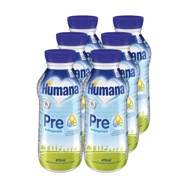 Lapte Humana Initial PRE, de la nastere, lapte praf pentru sugari, numai cu DHA si lactoza, 750 g Naty Shop 6 x 470 ml Lichid