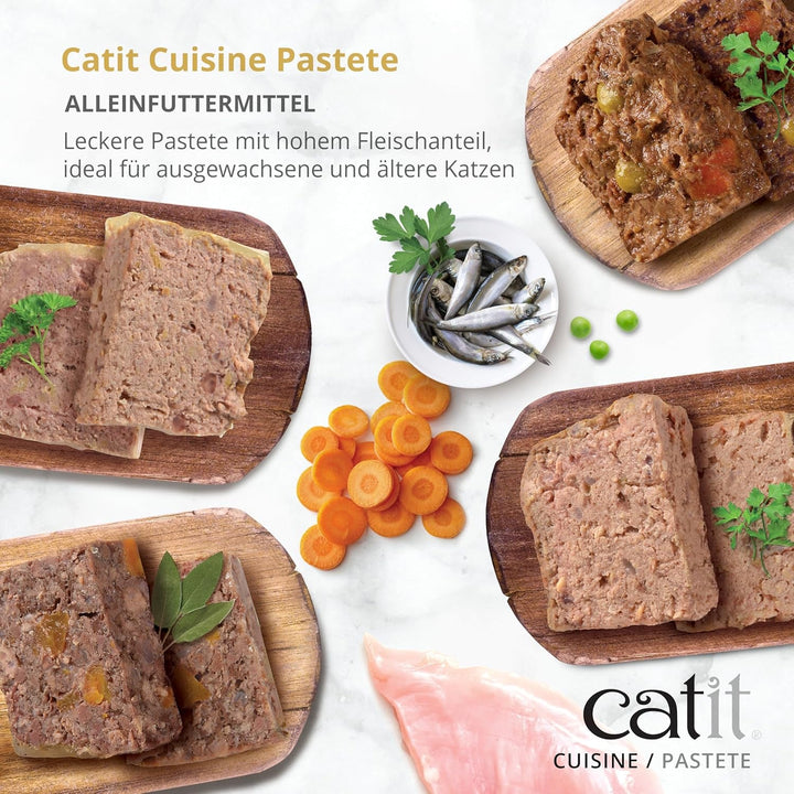 Catit Cuisine - Hrană umedă premium pentru pisici - Pateu cu ton și sardine, Hrană completă, 95G, Fără cereale, Conținut ridicat de pește