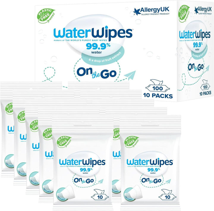Waterwipes Șervețele pentru bebeluși hidratante și de curățare, cu 99% apă și extract de Aloe Vera, șervețele umede pentru față și corp Naty Shop