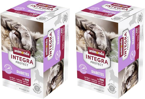 Diabetes Cat, hrană dietetică pentru pisici, hrană umedă pentru diabet zaharat, cu carne de vită, 6 X 100 G (pachet de 2)