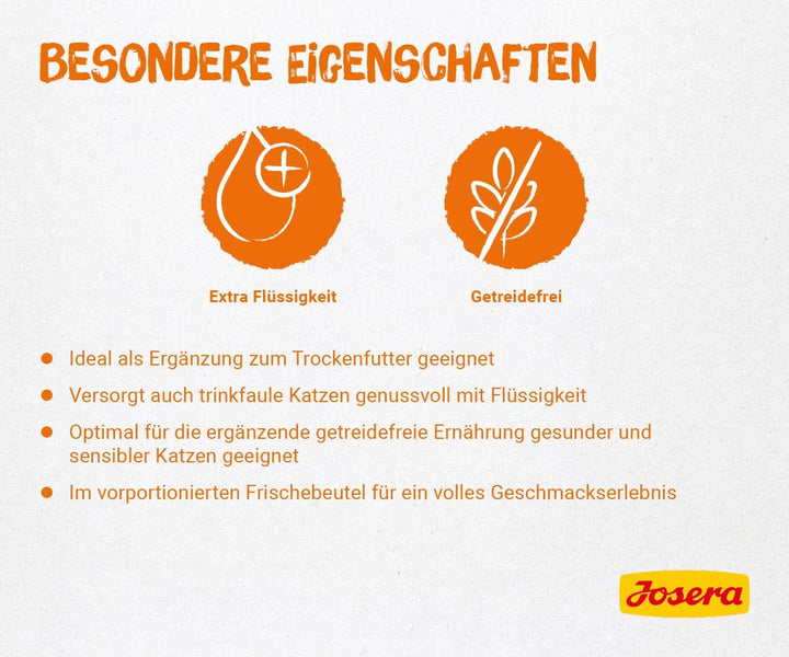 JOSERA Supă de pui cu morcov și spanac (16 X 70 G) | Adult | Hrană umedă premium pentru pisici adulte | Pui în supă cu legume | Fără cereale | Hrană umedă pentru pisici în pungă proaspătă | 16Pack