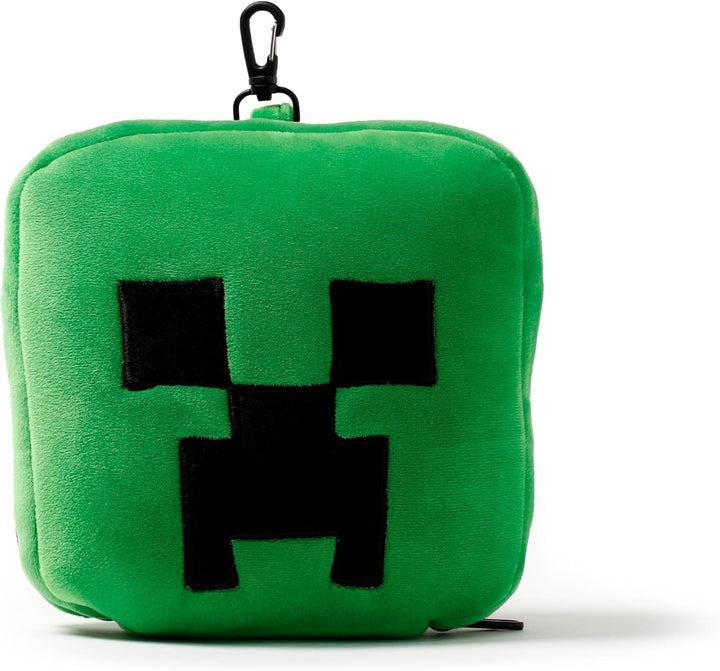 Puckator Relaxeazzz Minecraft Creeper pernă de călătorie din pluș și mască pentru ochi tetieră, pernă de dormit, pernă pentru gât, pernă de călătorie, mască de dormit, copii și adulți pentru mașină de călătorie, accesoriu pentru tren, avion Perne calatorie Naty Shop