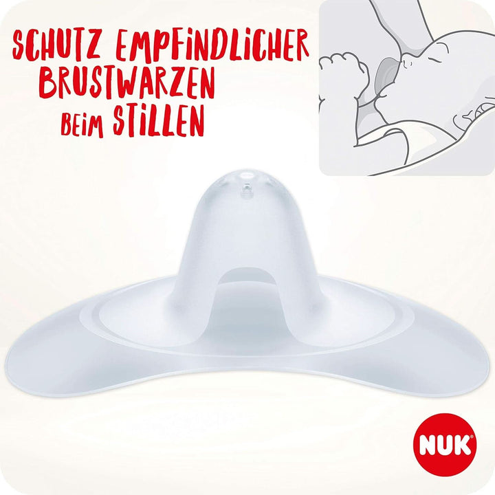 NUK Stillhütchen | Brusthütchen Zum Stillen | Schützt Vor Wunden Brustwarzen | Dünnes Silikon | Größe M (20Mm) | Inklusiv Schutzdose | 2 Stück Accesorii Hrana si Alaptare Bebe Naty Shop