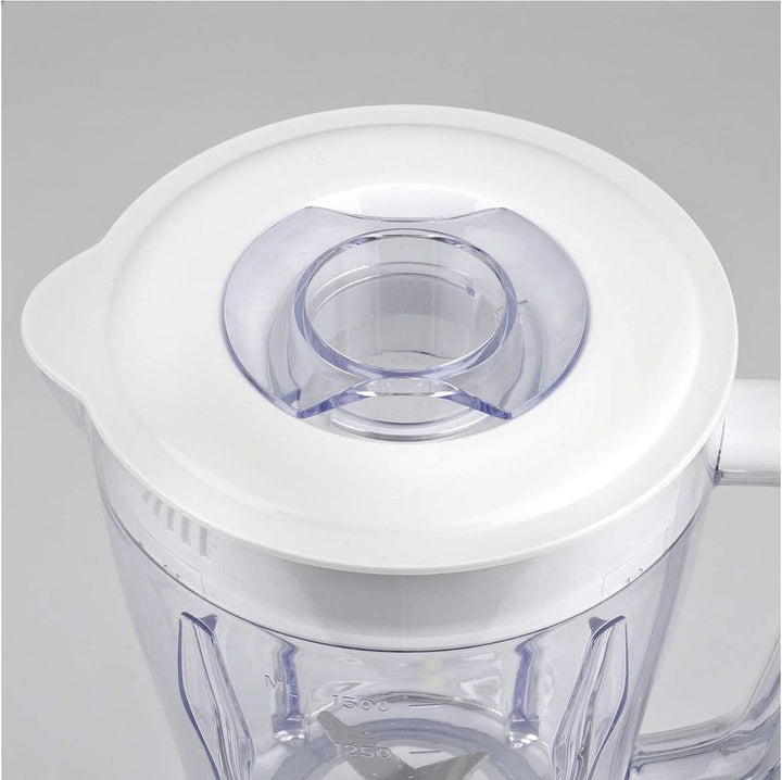 Girmi FR46 Elektrischer Mixer, 1,5 Liter, 2 Geschwindigkeiten Mit Pulse-Funktion, 4 Edelstahlklingen, Messbecherdeckel, Messbecher Mit Skala, Sicherheitseinrichtung, Weiß/Rot Bucatarie Naty Shop