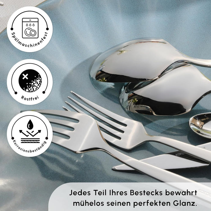 Set de tacâmuri Karaca Thor 84 piese cu cutie, oțel inoxidabil în cutie elegantă Bucatarie Naty Shop