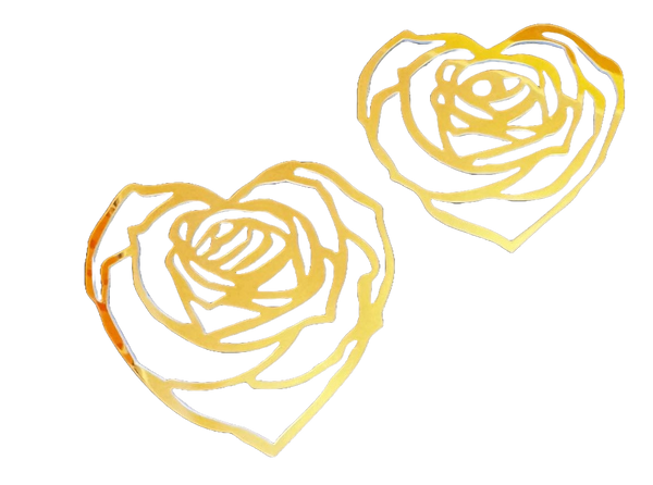 Set 2 decoratiuni necomestibile, acril, Inimi trandafir Naty Shop