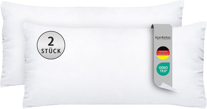 Pernă 80X80 Cm set de 2, pernă certificată Oeko-Tex cu umplutură de pernă 1000G, potrivită pentru alergici, lavabilă Perne standard Naty Shop 40X80 Cm pachet dublu Clasic