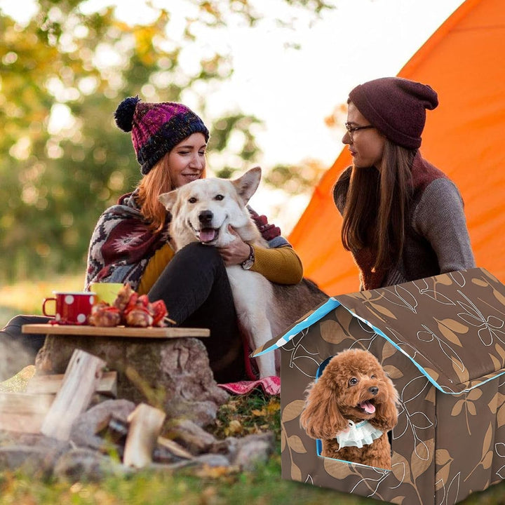 Căsuță pentru pisici în aer liber, rezistentă la iarnă, impermeabilă, caldă, adăpost pliabil pentru animale de companie pentru pisici, peșteră pentru pisici, pat pentru pisici cu pernă detașabilă pentru animale de companie fără stăpân (maro, pătrat)