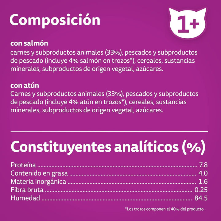 Whiskas hrană umedă în jeleu pentru pisici, adulți, selecție de pește, 13 X 4 pungi X 85 G