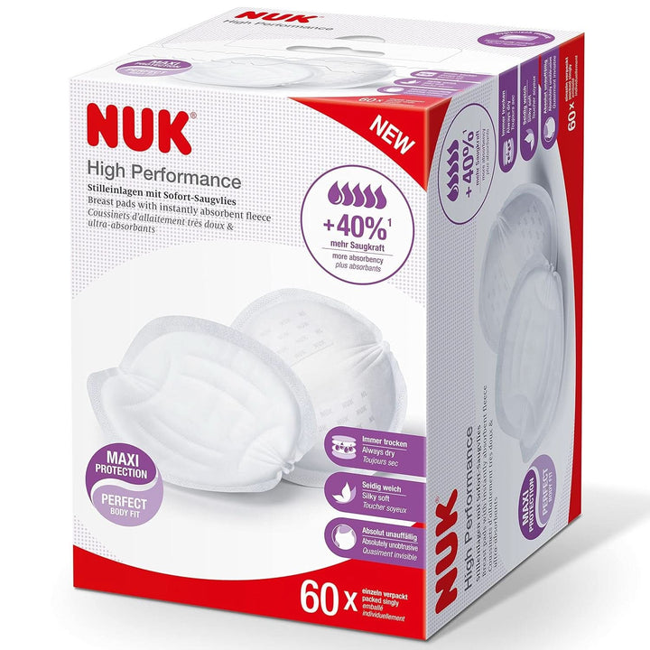 NUK High-Performance Einweg-Stilleinlagen Mit Sofort-Saugvlies | Einlagen Zum Stillen | Einzelverpackung | +40% Mehr Saugkraft | 60 Stück Accesorii Hrana si Alaptare Bebe Naty Shop