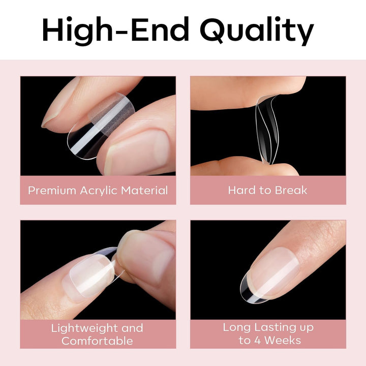 Modelones Tips Unghii 510 Piese - Set Tips Unghii Acoperire Completă, Set Tips Gel, Tips Unghii Rășină PMMA Pre-Lustruire, Unghii Artificiale pentru Lipire pe Nail Art DIY, Squoval Scurt