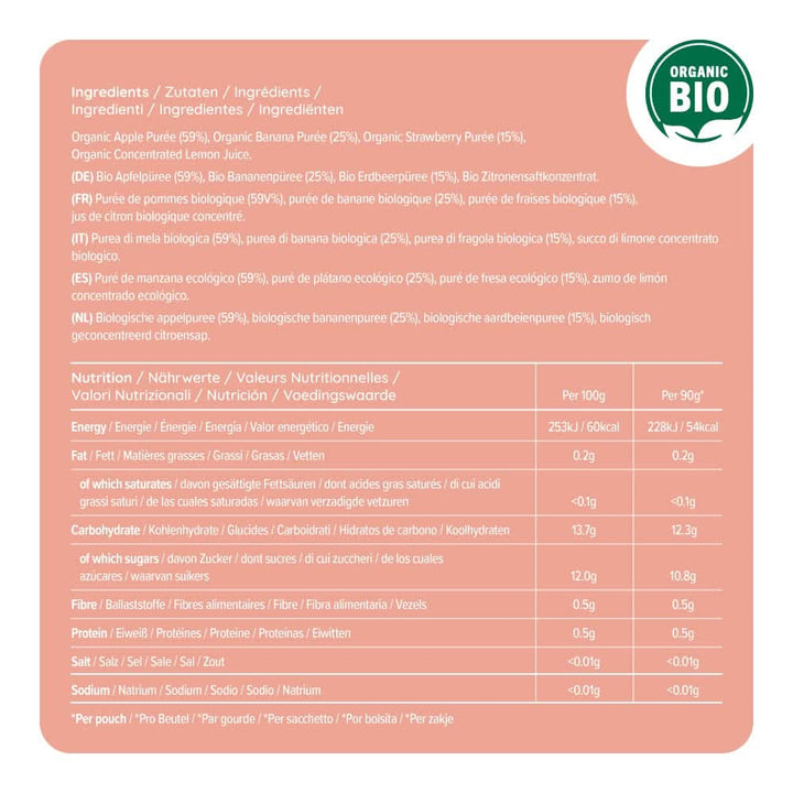 Mama Bear, piure organic diferite fructe, set 6 x 90 grame Mama si Copilul Naty Shop