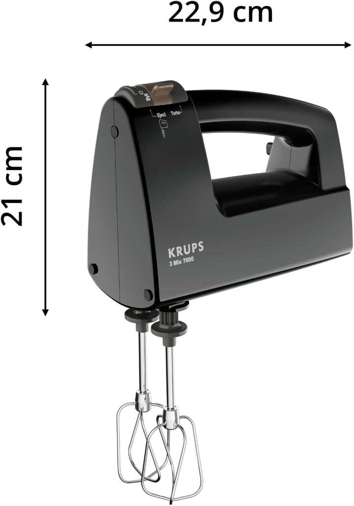 Krups 3Mix 7000 Handmixer 60 Jahre Special Edition, 500 Watt, Knet- Und Rührhaken Aus Edelstahl, Langes Netzkabel, Zubehörtasche, F6085811, Schwarz/Kupfer Bucatarie Naty Shop