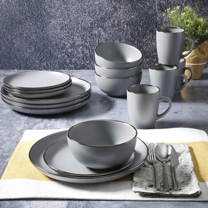 Set de veselă Rockaway din ceramică, rotund, pentru 4 persoane Seturi vesela masa Naty Shop