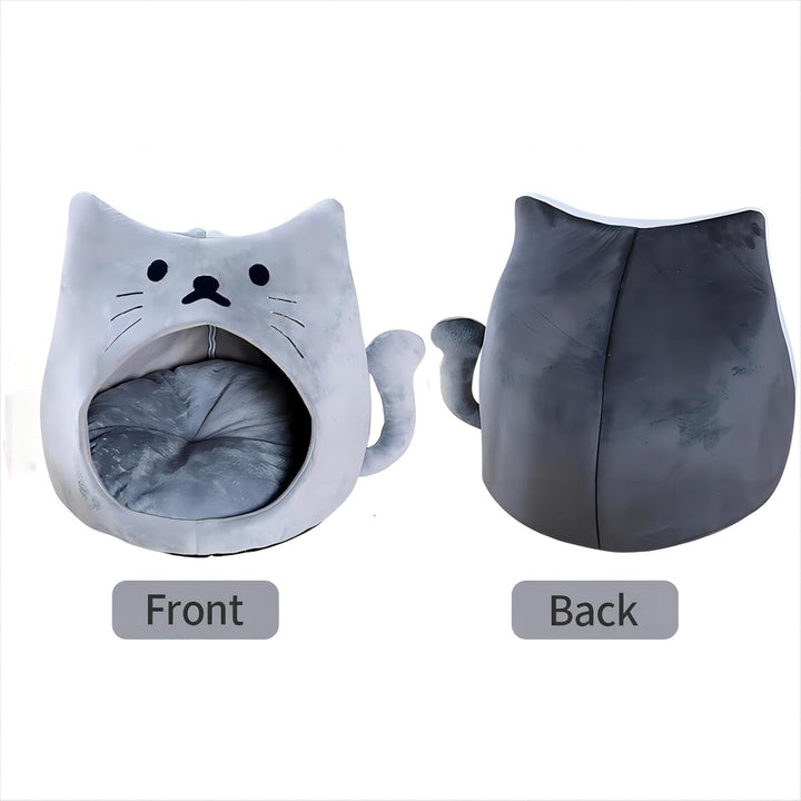 Pat pentru pisici, peșteră pentru animale de companie, cuib pentru pisici, pat moale, casă pentru pisici, cort, pat cald, peșteră pentru pisici, pat de dormit pentru pui, pernă lavabilă pentru animale de companie (gri-S)