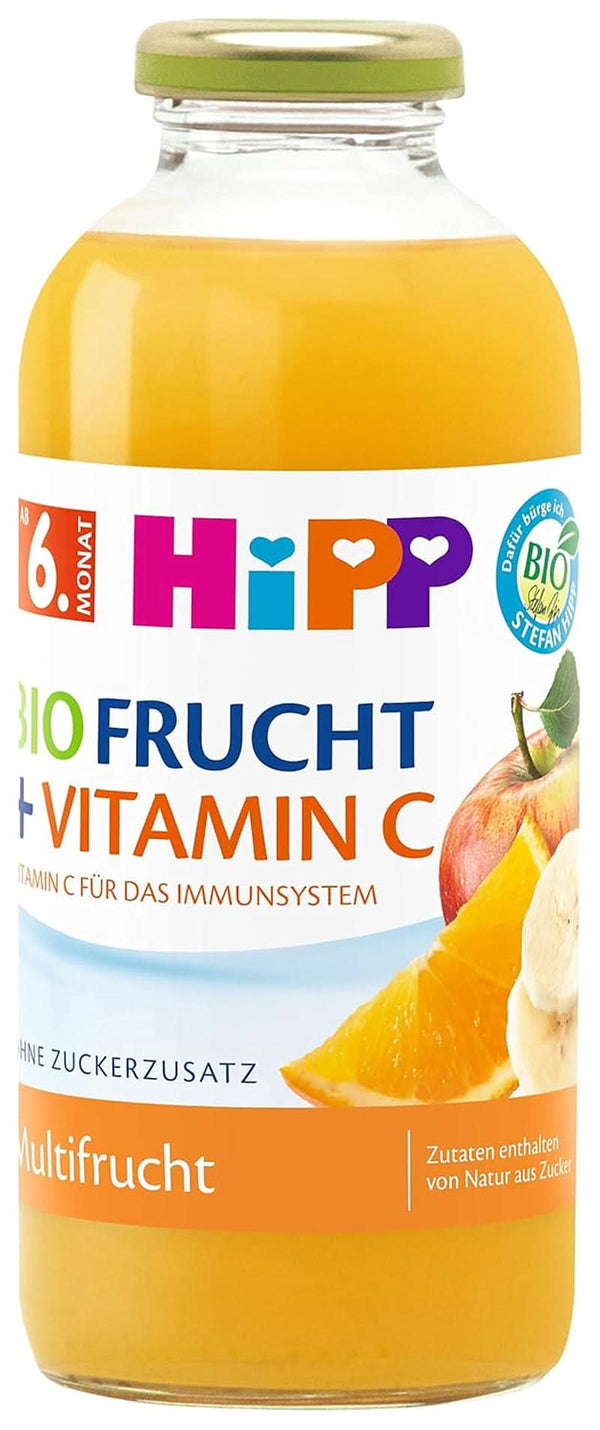 Hipp Băuturi organice cu suc de fructe +, multifructe cu vitamina C, pachet de 6 (6 x 0,5 L) Mama si Copilul Naty Shop 6 x 500 ml Multifruct