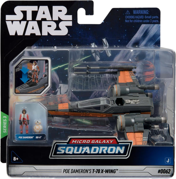Bizak Star Wars Micro Galaxy Squadron Poe Dameron T-70 X-Wing 12 Cm Vehicul cu două figuri Poe Dameron și BB8 (62610040) Action figures Naty Shop Titlu implicit